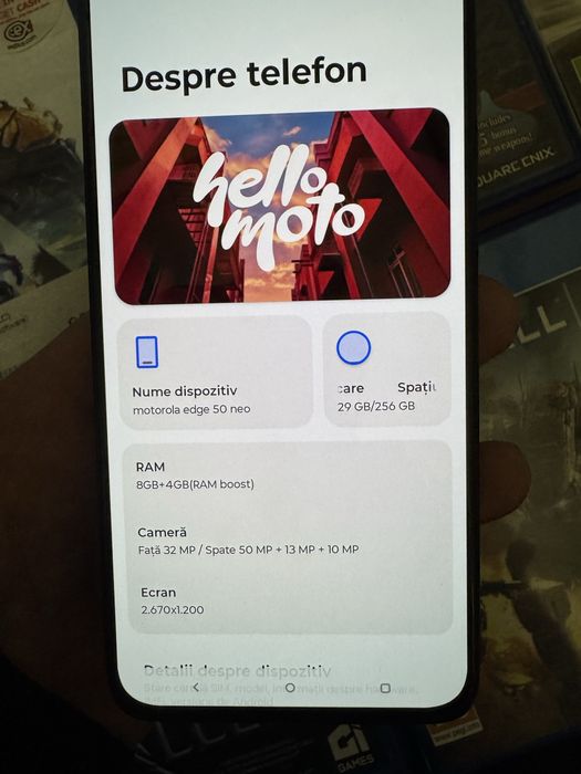 Motorola Edge 50 Neo 256 GB impecabil, 8+4 GB RAM fără uzură