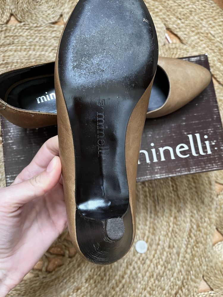 Pantofi cu toc din piele, Minelli, masura 40