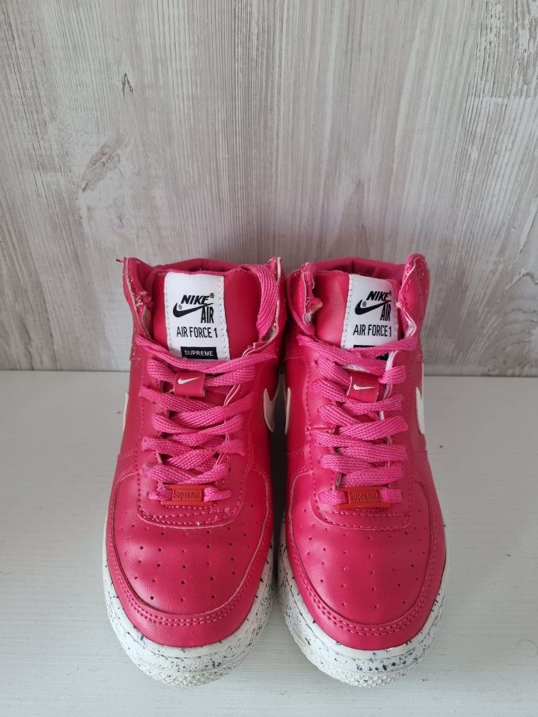 Supreme x Nike Air Force 1 Mid Bright Pink mărime 36