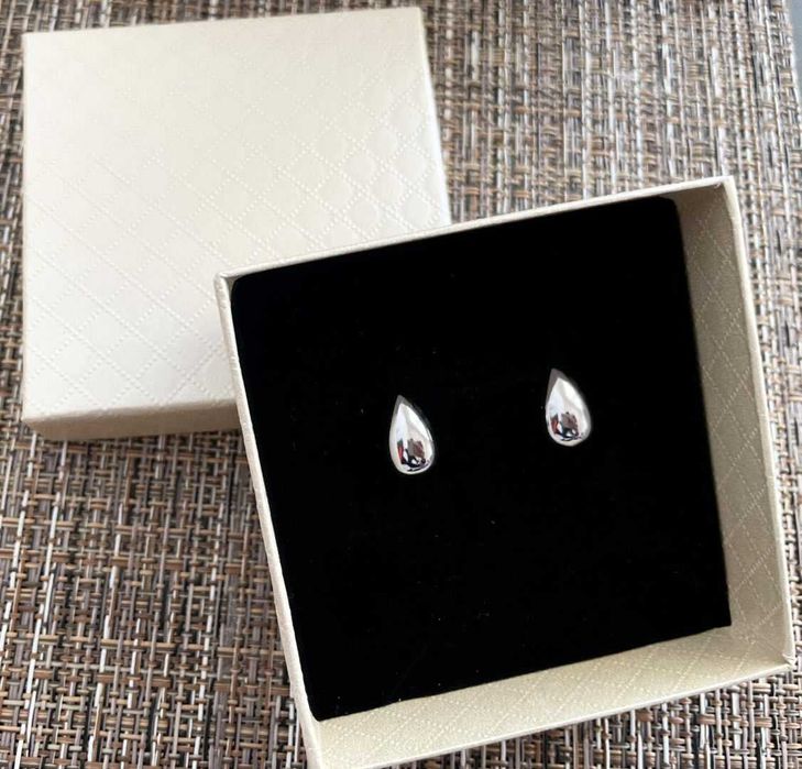 Обеци сребърни сълзи, печат 925! Нови с кутия