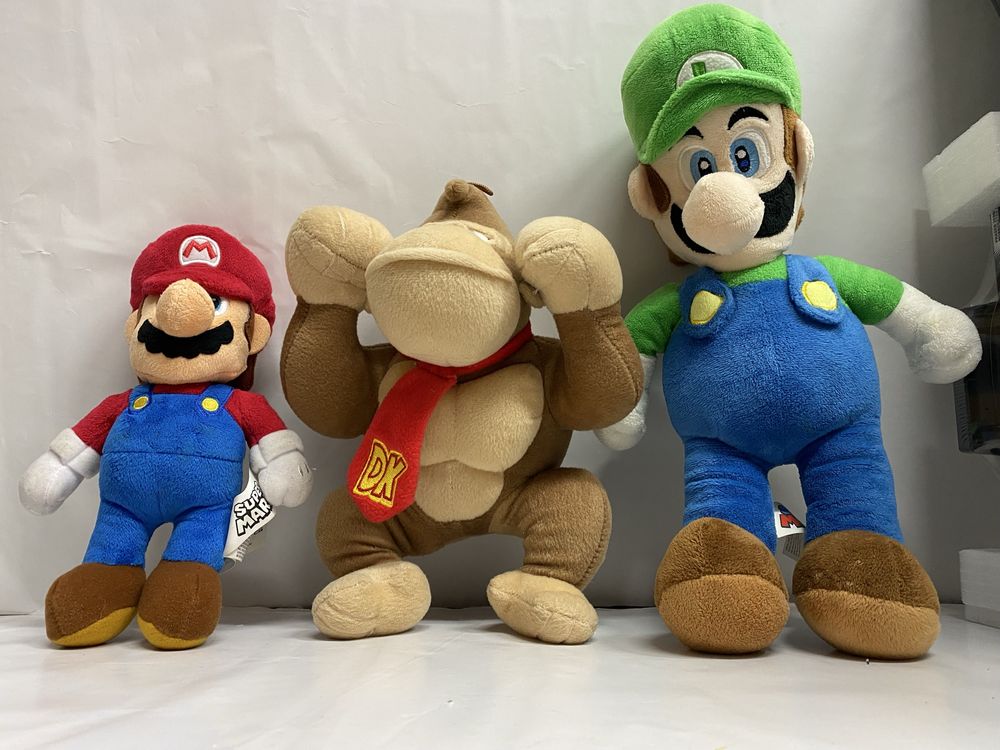 SUPER MARIO lot 3 jucării din pluș SUPER MARIO LUIGI maimuta 23-35 cm