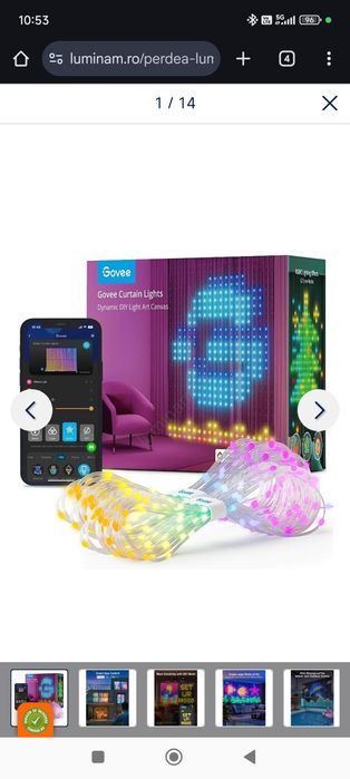 Perdea lumini Govee RGBIC 520 led 1,5x2 m wifi ip65