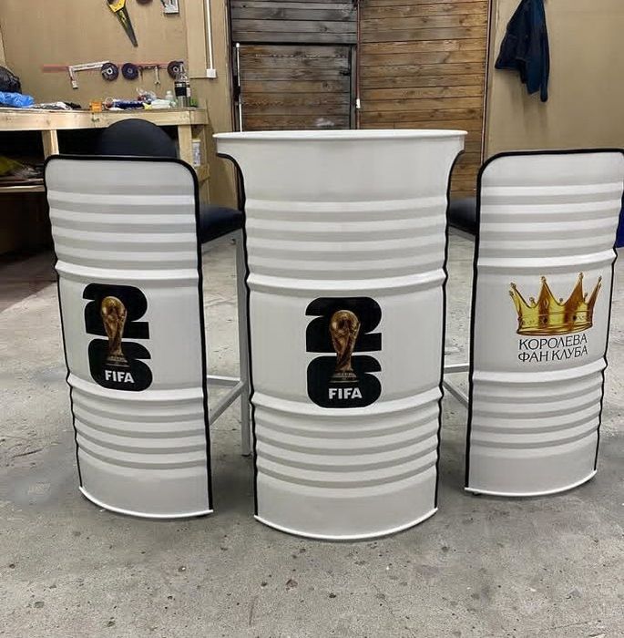 Мебель из бочки. Уникальные и креативной мебель для кафе фосфодов.