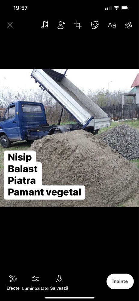 Nisip.balast,pamant vegetal
