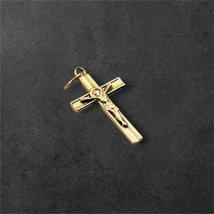 Златен кръст 14K висулка