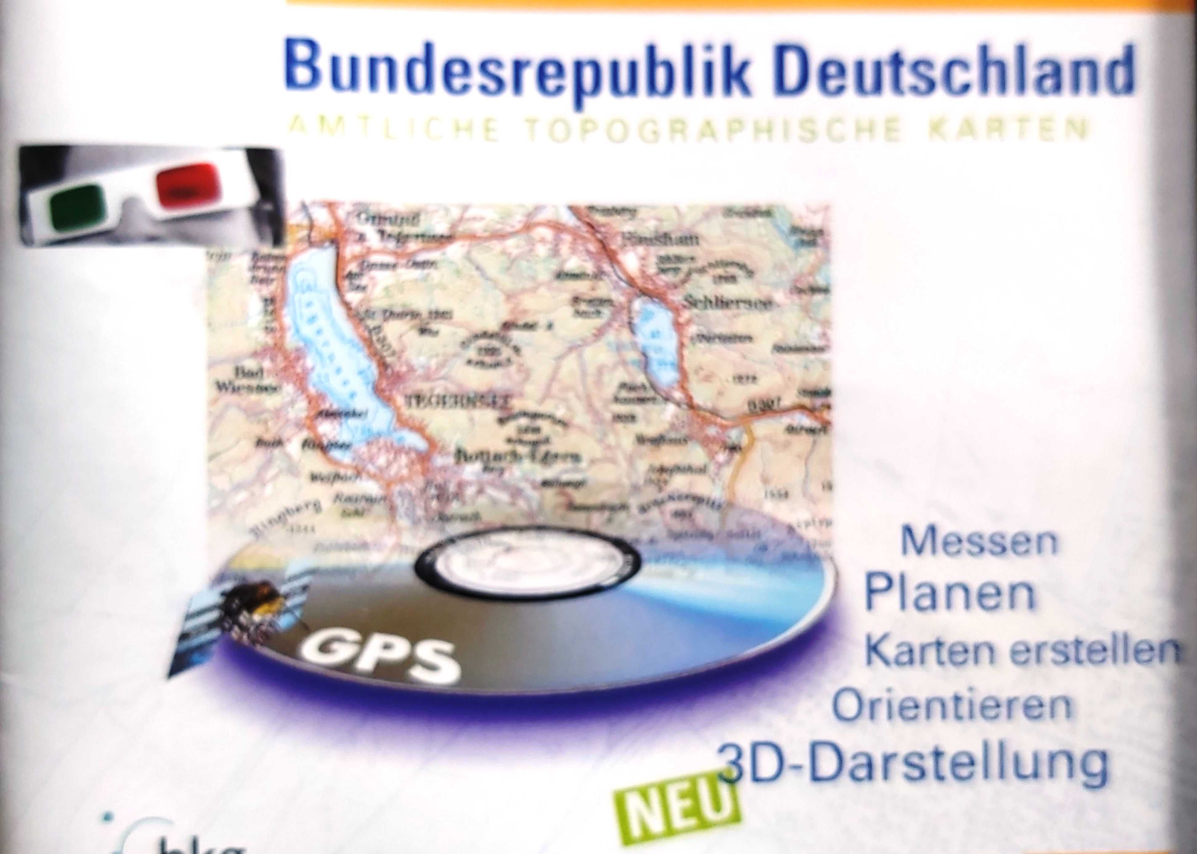 3D карта на Германия – пълен комплект с диск, упътване, очила