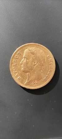 Златна монета 40 Френски Франка Наполеон I с венец