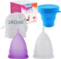 Set Croing 2 buc cupe menstruale (alb și violet)