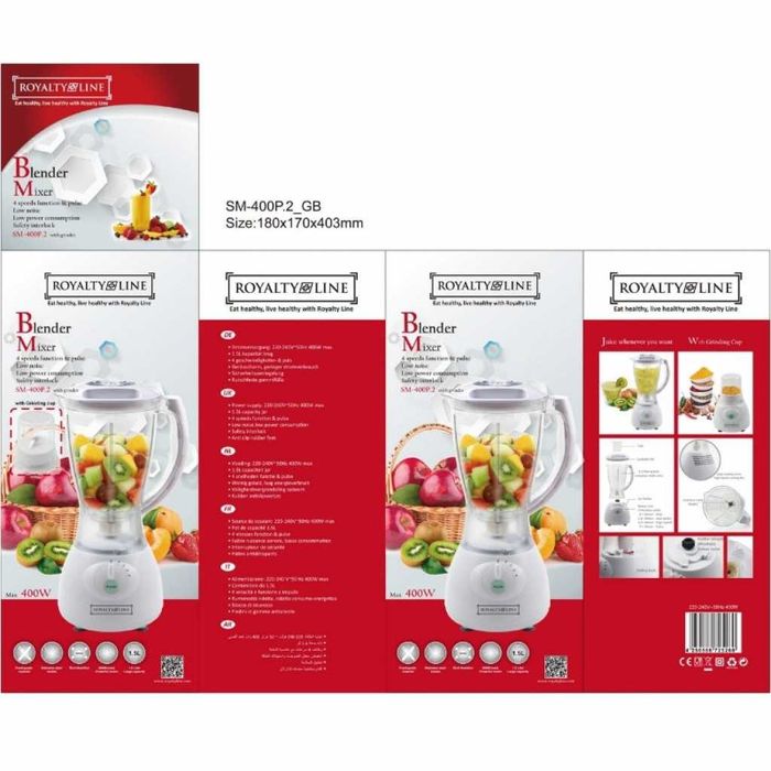 Блендер с приставка за мелница Royalty Line SM-400P.2