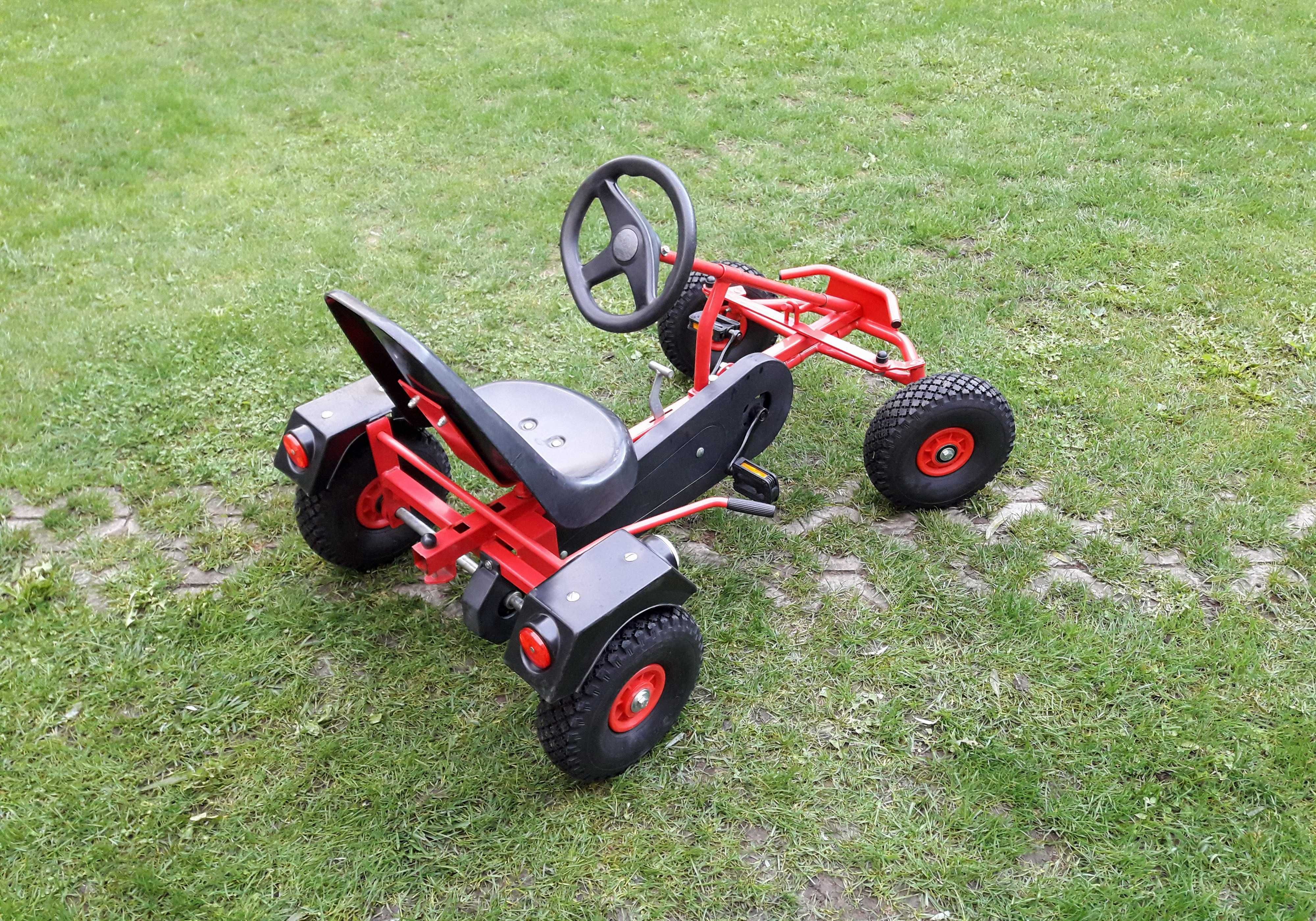 Cart (Kart) cu pedale pentru copii/adulți Dino Cars – negru/roșu