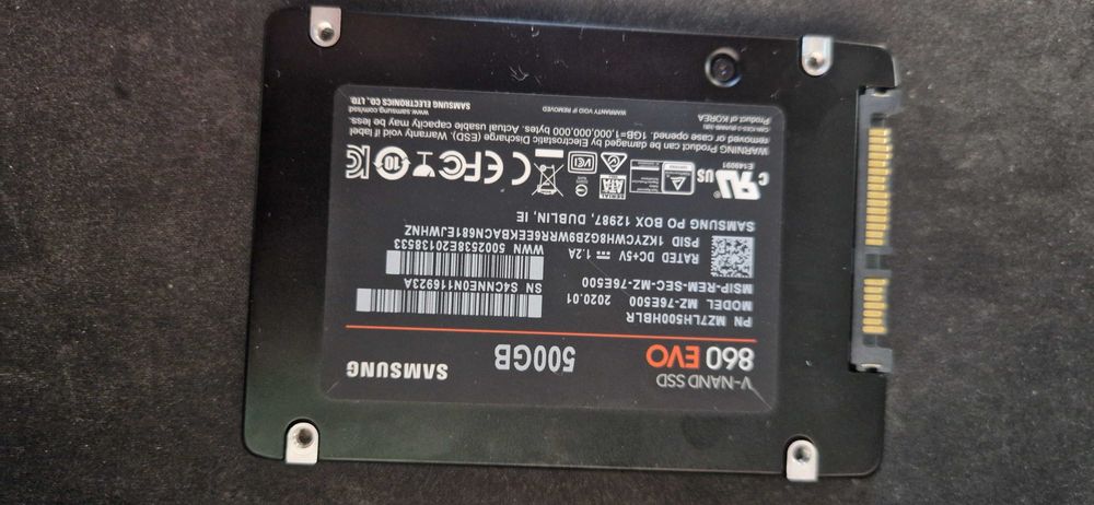 Vand ssd samsung 860EVO de 512GB  100%HEALTH 100% PERFORMENCE