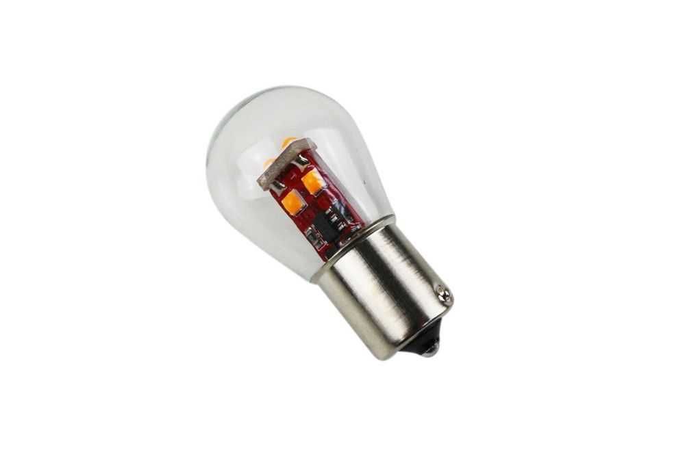 LED диодна крушка за мигач 21W, BA15S S35, Оранжева