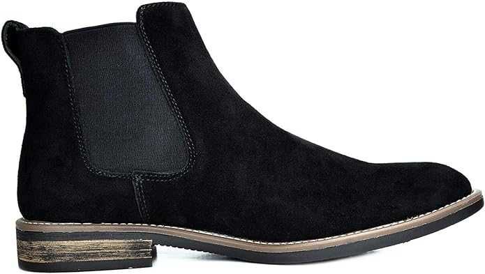 Ghete(cizme) barbati Piele Intoarsa, Chelsea, Negre,REDUS de la 250RON
