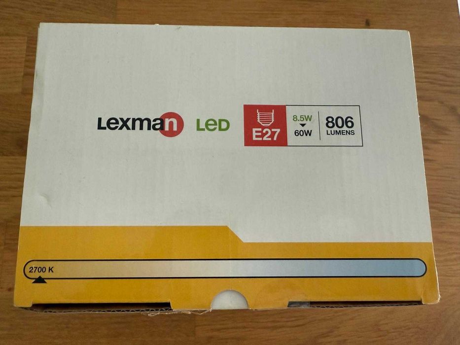 Set 6 bucati Bec LED Lexman, E27, alb cald, 2700K, 8.5 W, 806 lm, mat