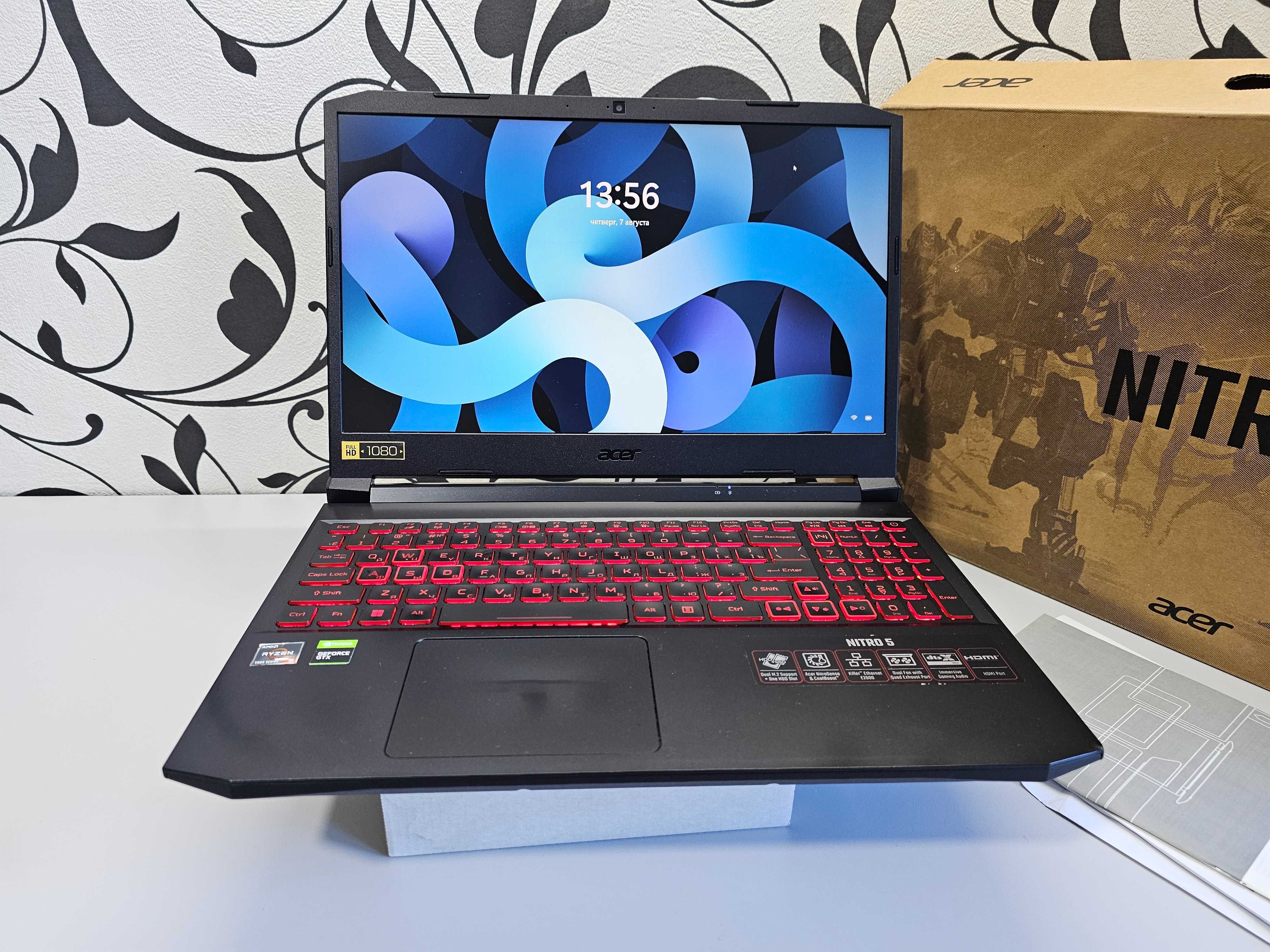 ПРОДАМ NITRO 5 Игровой Ноутбук Ryzen™ 5-5600H/8GB/512SSD/GTX1650/15.6"