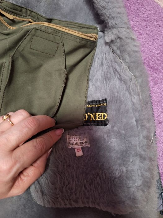 Geaca îmblănita de piele  pentru barbati culoare gri