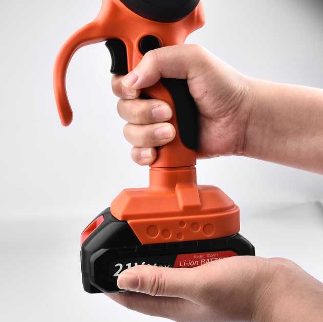 Mini drujba ferastrau cu lant/accesorii 6" 2 baterii 21V Negru