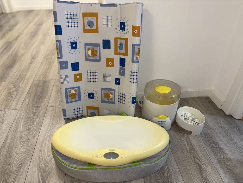 Sterilizator biberoane + cantar bebelusi + saltea infășat