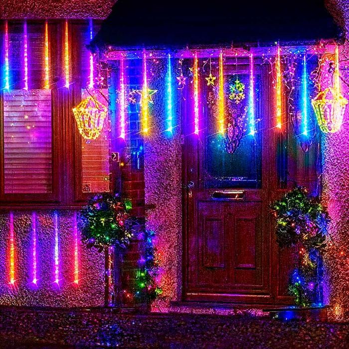 НОВО падащ сняг 3м х 50см с 8 разбиващи се светлини многоцветен 2025г