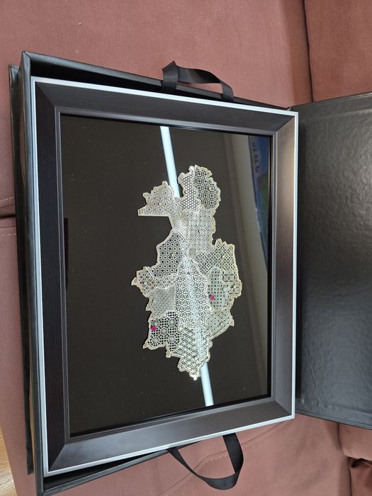 Серебряная карта Казахстана — ручная работа, 925 проба, эксклюзив