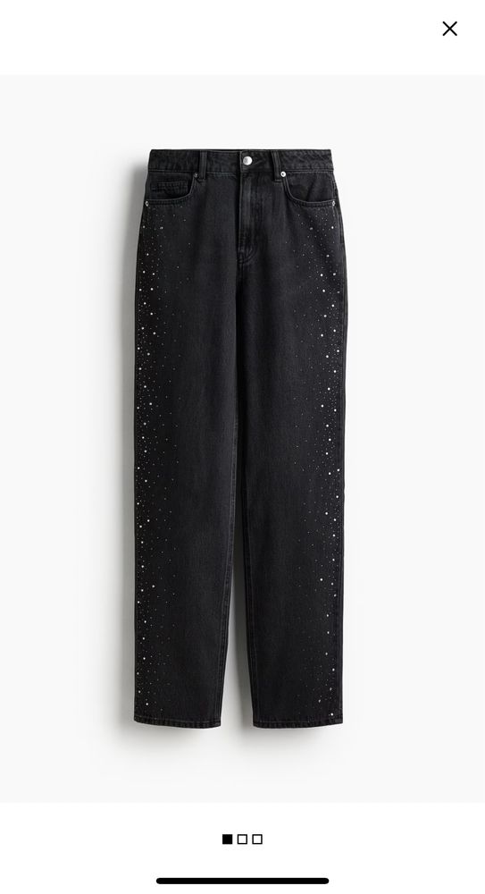 Дънки с мънистен детайл от H&M