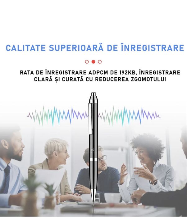 Pix spion  cu microfon ascuns, autonomie mare, MP3 Player, negru