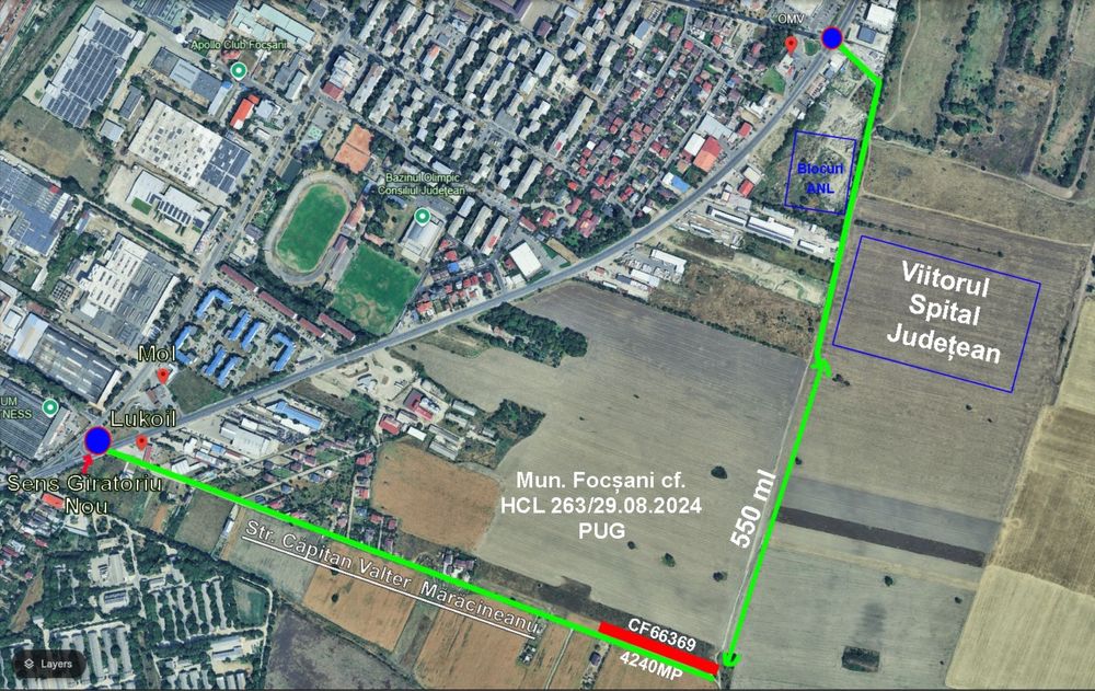 Vand Teren Intravilan Focsani 4240mp pe colt