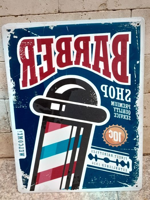 Reclama din metal,  Barber Shop,  40 / 30 cm
