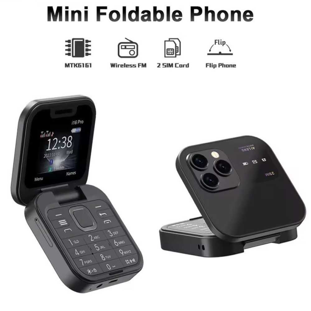 Сгъваем мини телефон i16 Pro Mini Flip