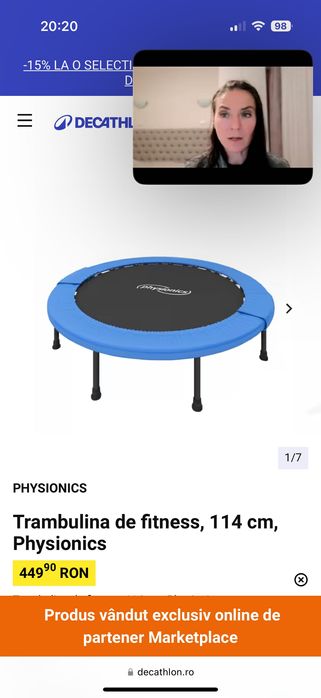 Trambulina de interior 114 cm Physionics