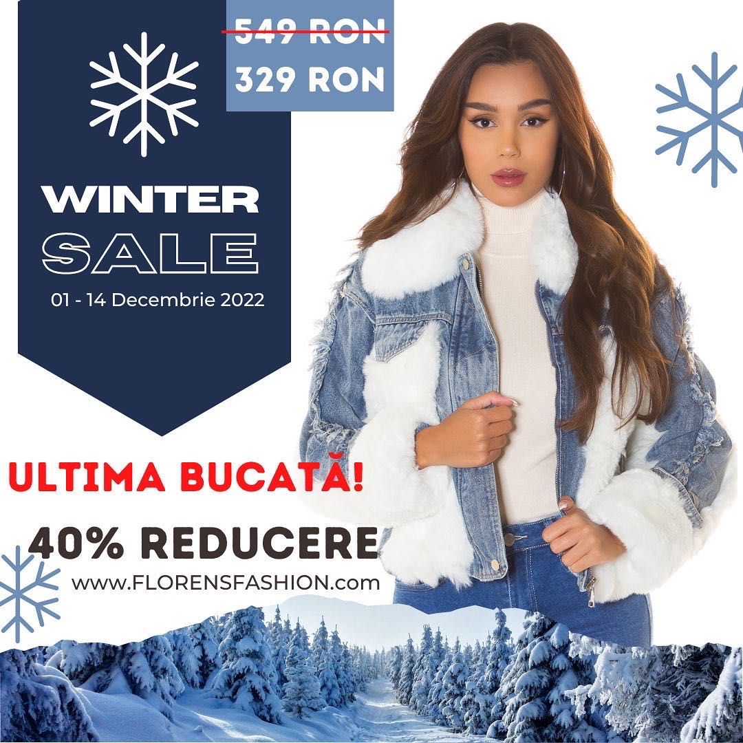 Geaca jeans accesorizata cu blanita alba