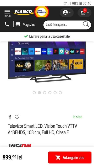 TV Vision Touch, nou, cu factura, tv, cutia sigilată..