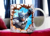 Cana personalizata, Batman model 2, Ceramica, Alb, 350 ml