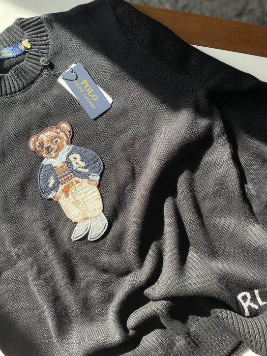 Мъжки пуловер с бродерия мече Polo