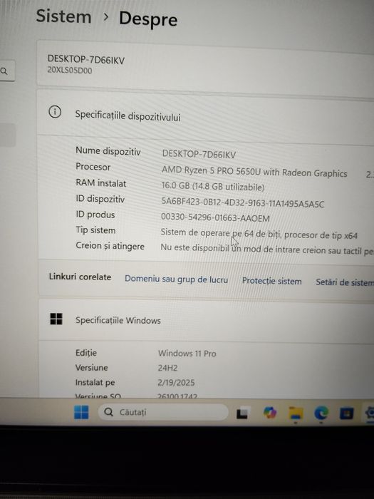 Lenovo T14 gen2 ,ryzen 5 pro 5650u,16gb ddr4 ,ssd 256nvme ,14 inch fhd