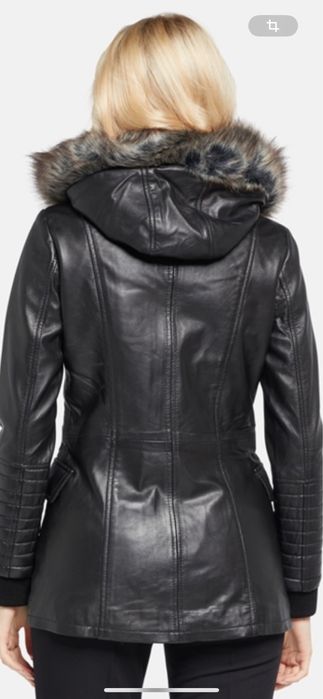 Geaca piele naturala cu blana