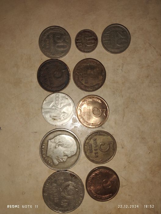 Монеты 5,10,15,20,50, рубль