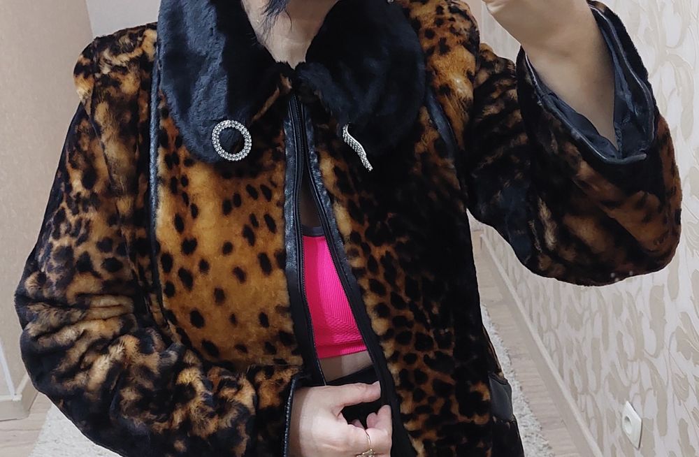 Шуба мутон-леопард, норка, пуховик
