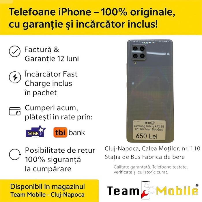 Samsung Galaxi A42 5G 128GB Dot Gray