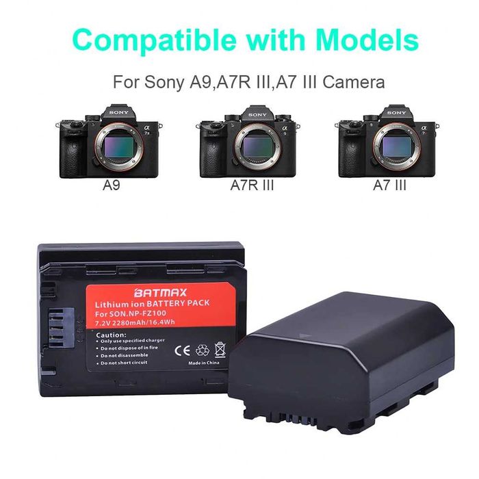Acumulator NP-FZ100 Sony Alpha A6600 A7III A7RIII A7S A7 IV A9 9S 9R
