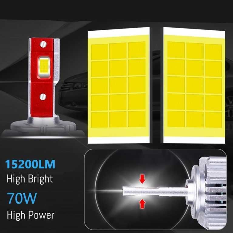 Set LED-uri D2S Far Auto Plug & Play CANBUS 70W 15200LM 6500K Alb Rece