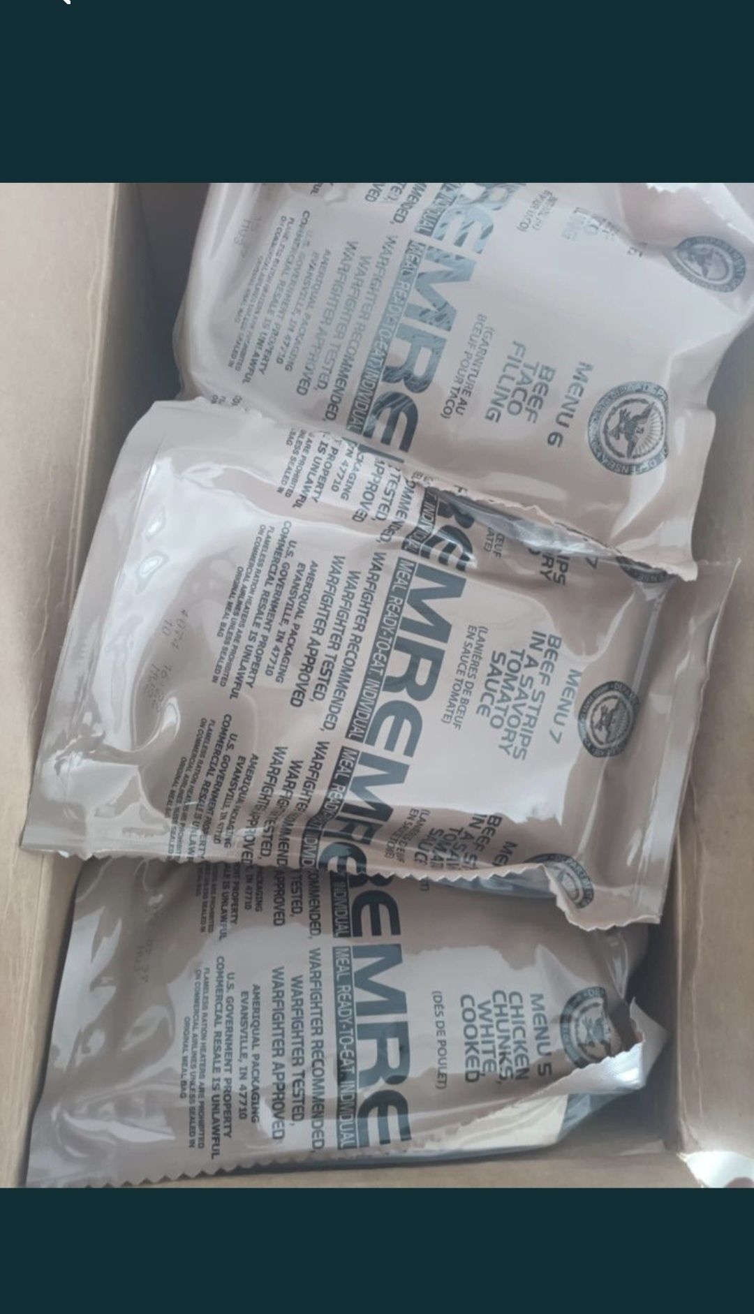 MRE Вакумирани пакети