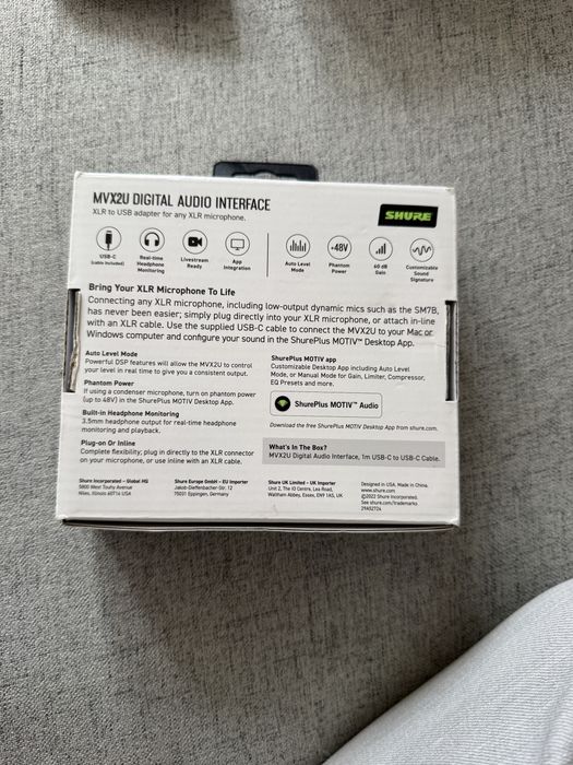 Interfață audio Shure MVX2U