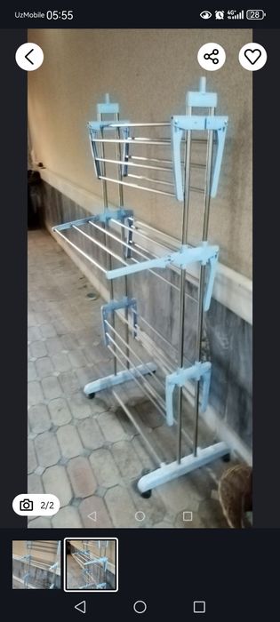 Сушилка для белья многоуровневая на колёсиках