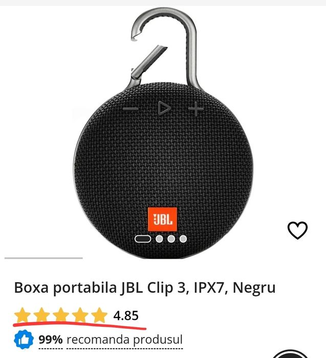 Vând boxă JBL Clip 3