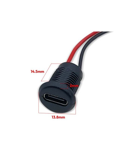 USB-C Гнездо за монтаж в панел, кръгъл, с винт M11 + кабел