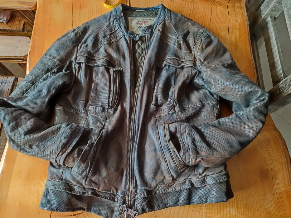 Мъжко Винтидж Cafe Racer  Mesh кожено  яке MCS Marlboro Classics Л