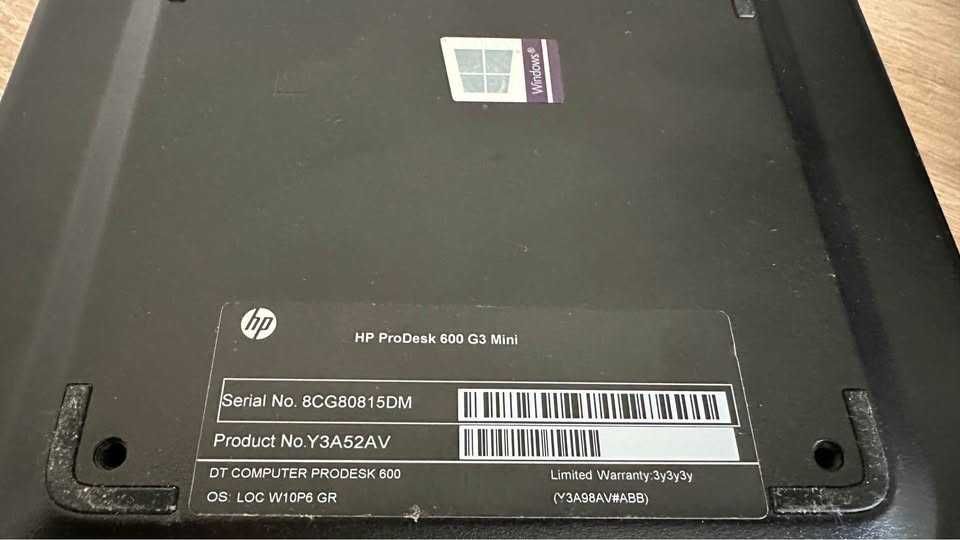 HP ProDesk 600 G3 mini