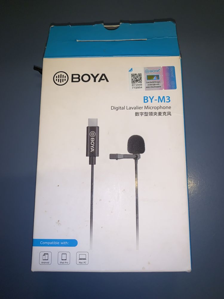 Microfon / Lavaliera Boya BY-M3, 6 metri, conexiune USB C