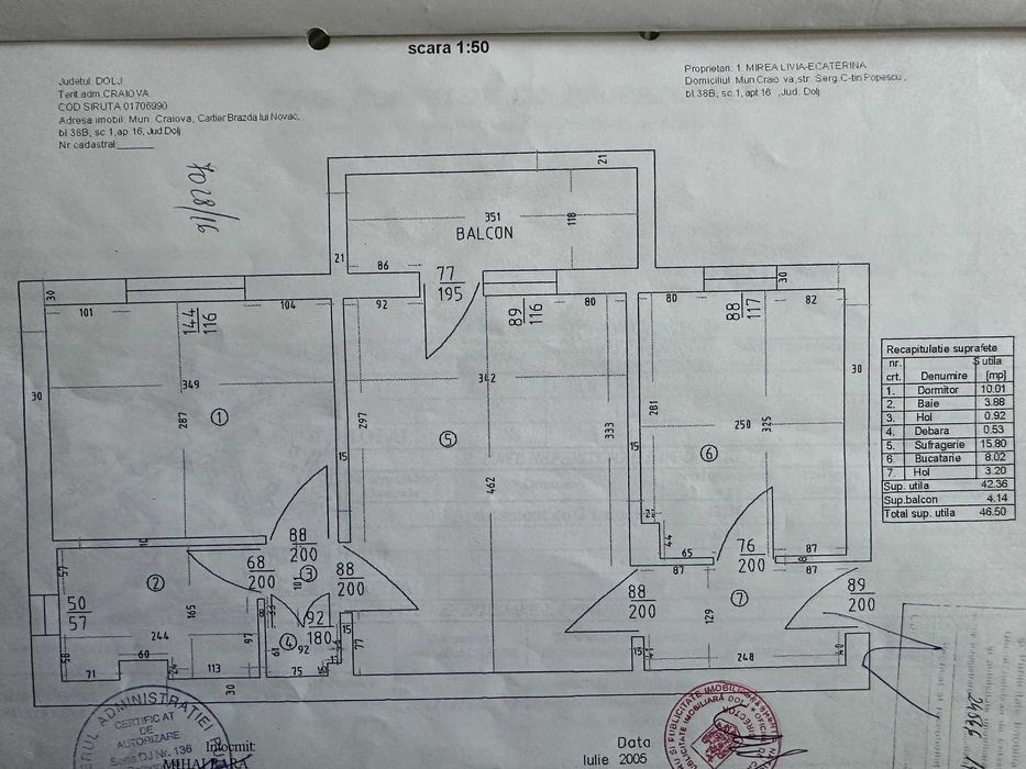 Apartament 2 camere Brazda etaj 3/4